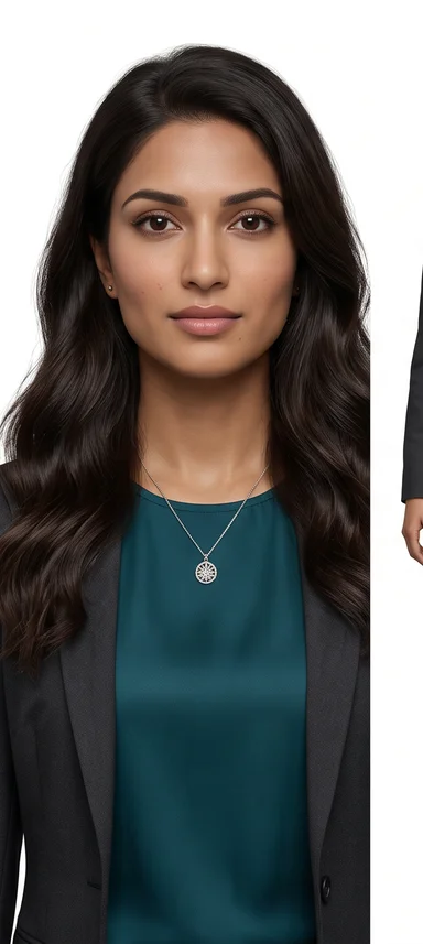 Meera Sharma · Front portrait